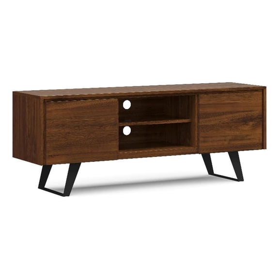 Bowery Hill 63" Wide Modern Industrial TV Media Stand in Walnut For TVs upto 70"