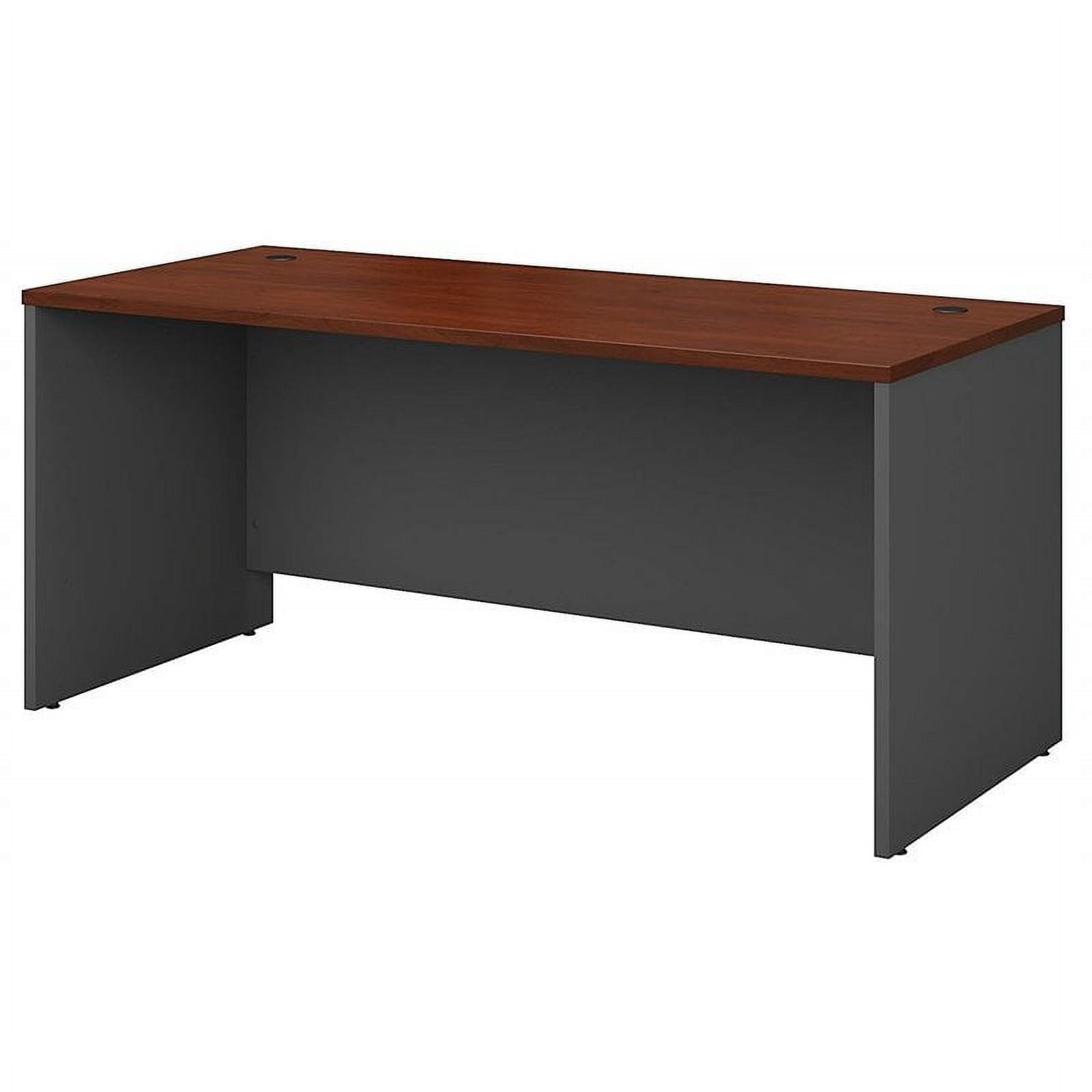 Hansen Cherry Graphite Gray Executive Office Desk with Drawer