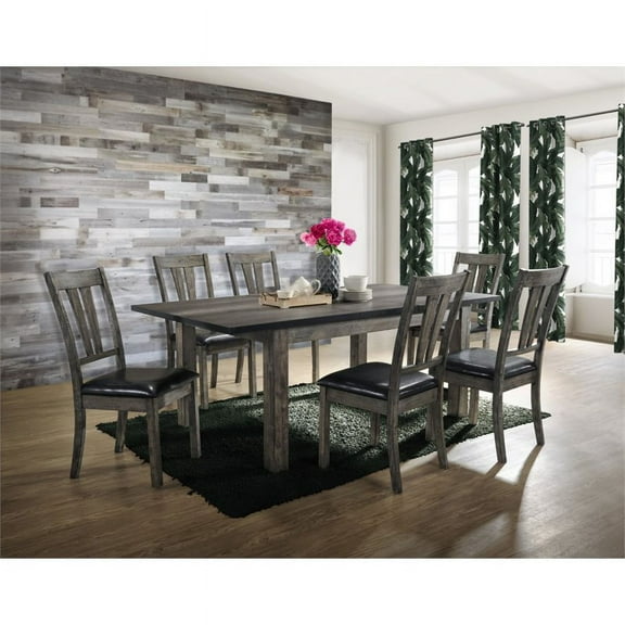 Bowery Hill 7 Piece Extendable Dining Set in Gray