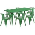 thumbnail image 1 of Bowery Hill 7 Piece Metal Dining Set in Green, 1 of 2