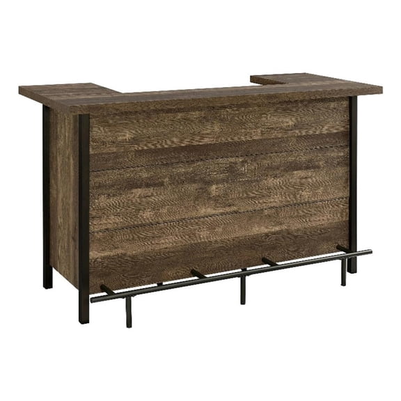 Bowery Hill 71 in Home Bar Serving Unit with Storage Shelves in Brown