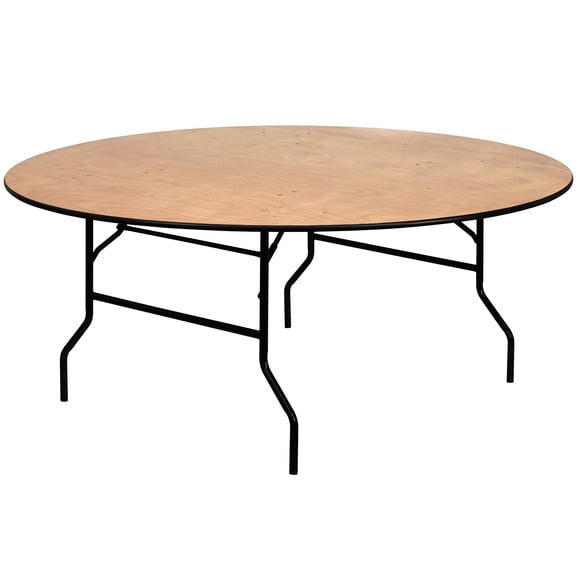 Bowery Hill 72" Round Wood Folding Banquet Table