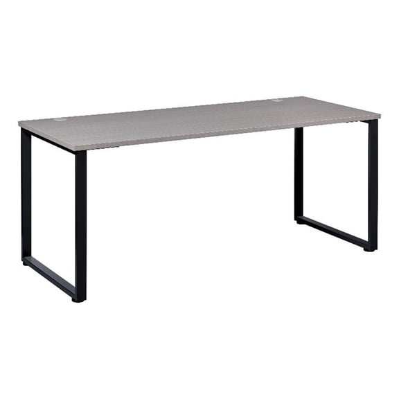 Bowery Hill 72"x24" Open Metal Desk for Commercial/Home Office in Black & Gray