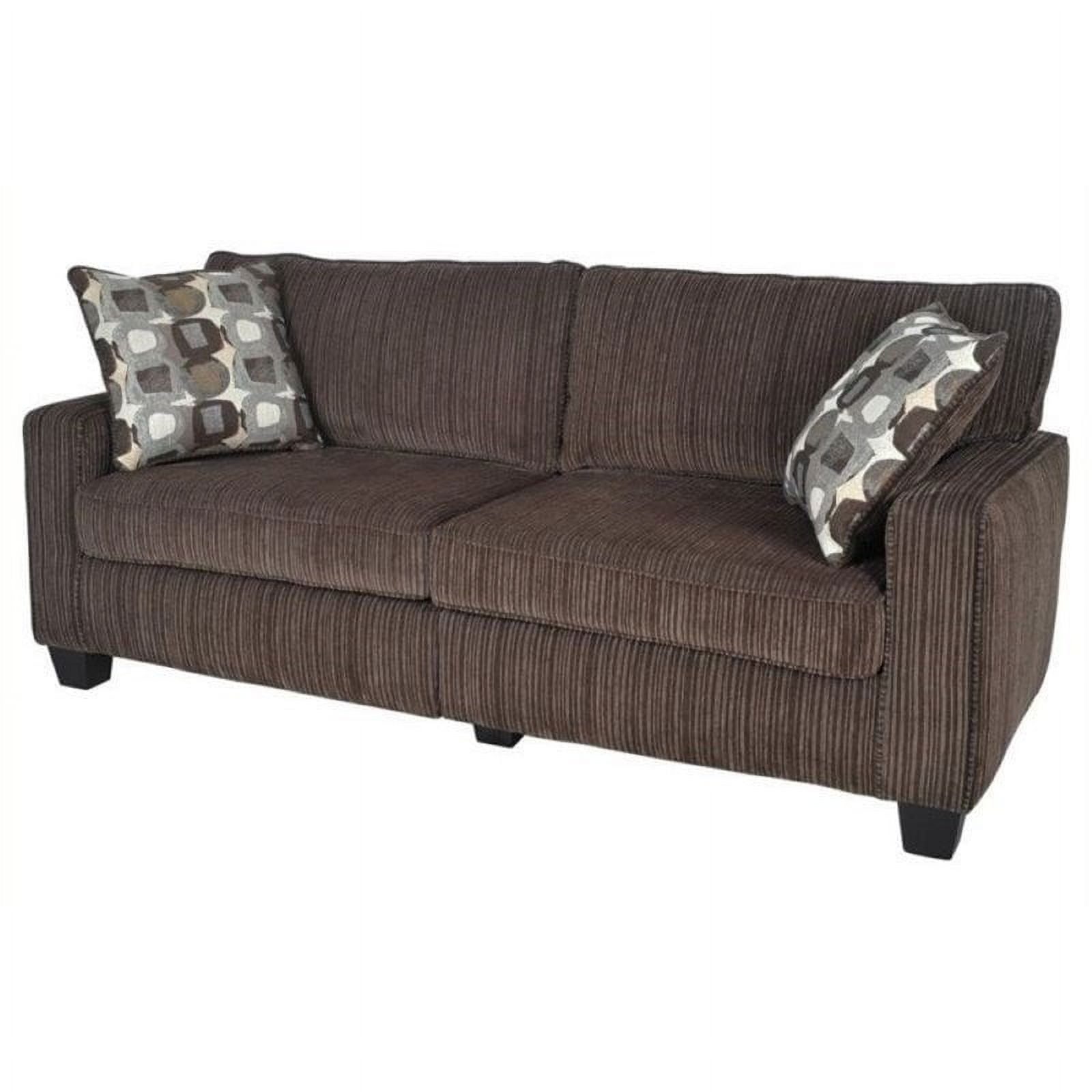 Bowery Hill 78" Hardwood Sofa with Memory Foam in Riverfront Brown