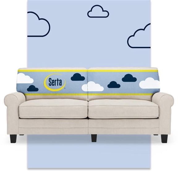 Bowery Hill 78" Rolled Arm Sofa with Removable Covers Cream White