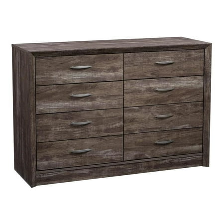 Bowery Hill 8-Drawer Mid-Century Engineered Wood Dresser in Brown Washed Oak