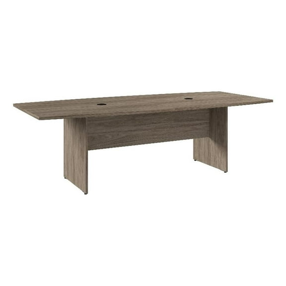 Bowery Hill 95" Boat Shaped Engineered Wood Conference Table in Hickory Brown