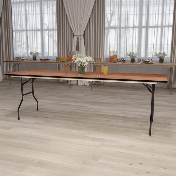 Bowery Hill 96" Rectangular Wood Folding Banquet Table