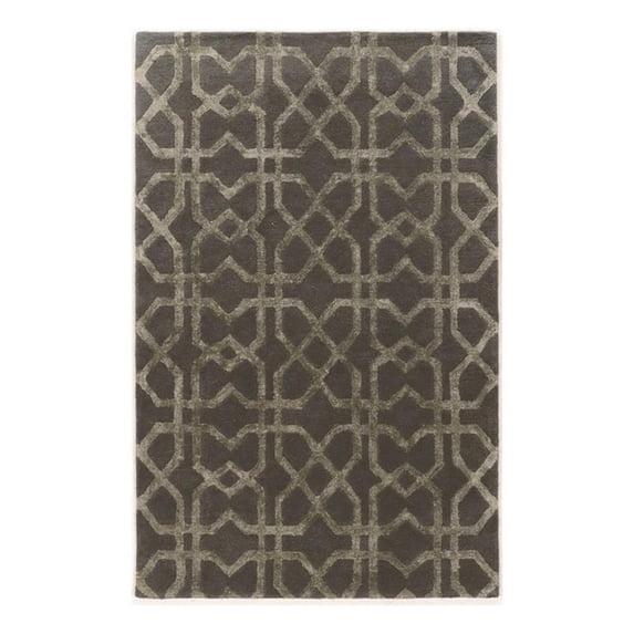 Bowery Hill 96''x 132'' Transitional Wool Hand Tufted Rug in Slate Gray