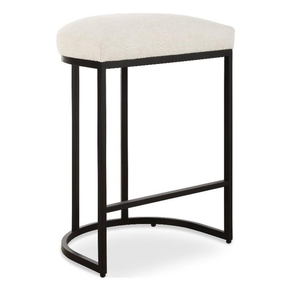 Bowery Hill Accent Engineered Wood Counter Stool in Matte Black
