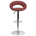 thumbnail image 1 of Bowery Hill Adjustable Faux Leather Rounded Back Bar Stool in Burgundy, 1 of 4