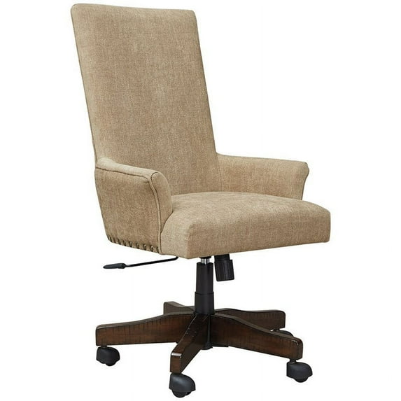 Bowery Hill Adjustable Swivel Office Chair in Light Brown