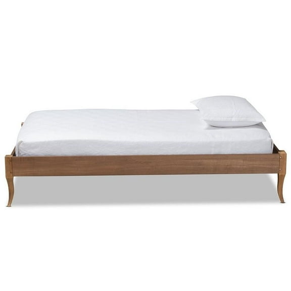 Bowery Hill Ash Walnut Finished Wood Twin Size Platform Bed Frame