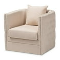 thumbnail image 1 of Bowery Hill Beige Fabric Upholstered Tufted Swivel Chair, 1 of 8