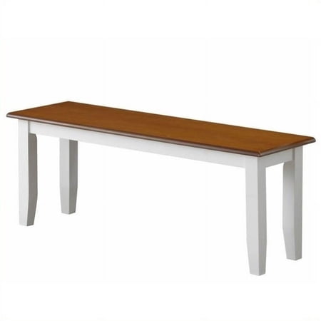 Bowery Hill Bench in White/Honey Oak