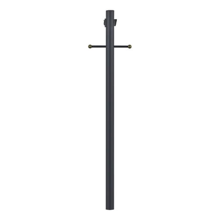 Bowery Hill Black Stainless Steel Lamp Post with Outlet and Photo Eye