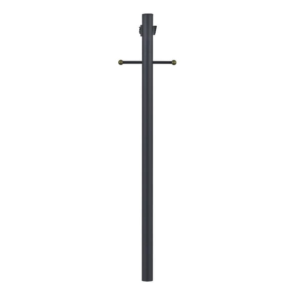 Bowery Hill Black Stainless Steel Lamp Post with Outlet and Photo Eye