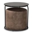 thumbnail image 1 of Bowery Hill Black with Grey and Brown 2-Piece Table and Ottoman Set, 1 of 6