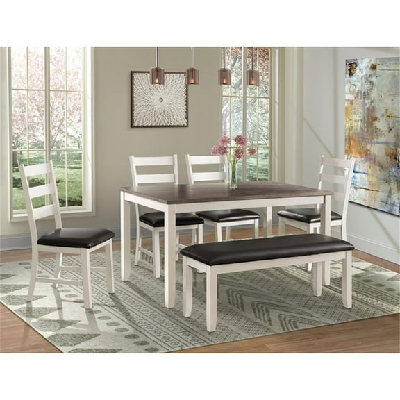 Bowery Hill Brown 6PC Dining Set in Brown