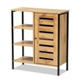 thumbnail image 1 of Bowery Hill Brown and Black Finished 1-Door Shoe Storage Cabinet, 1 of 11