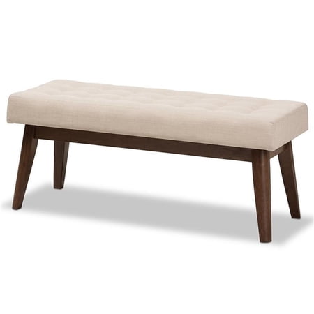 Bowery Hill Button Tufted Bedroom Bench in Beige
