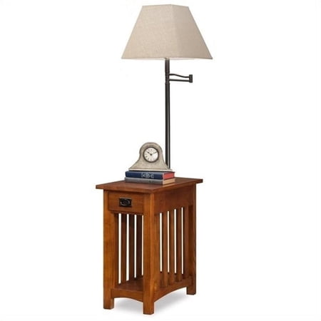 Bowery Hill Chairside Solid Wood Lamp Table Medium in Oak