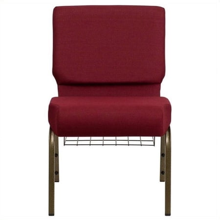 Bowery Hill Church Stacking Chair in Burgundy and Gold