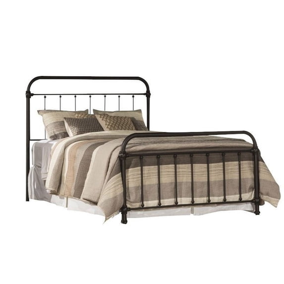 Bowery Hill Classic Metal Panel Bed, King, Dark Bronze