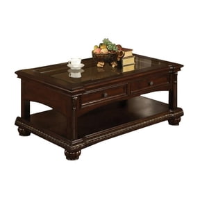 Bowery Hill Poplar Wood Cherry Coffee Table Rectangular 20" H x 50" W x 30" D