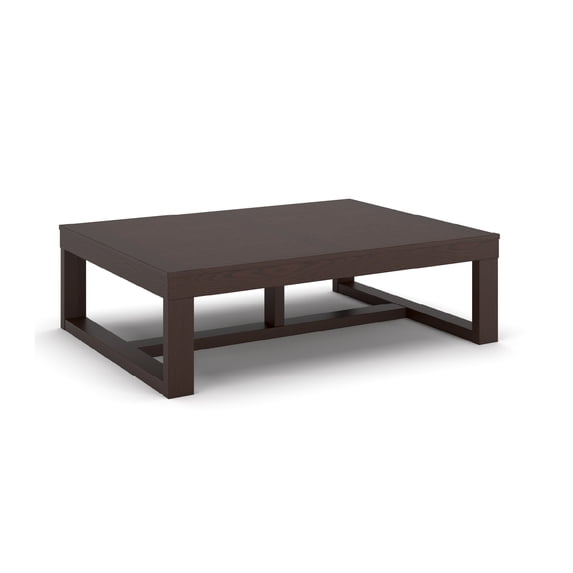 Bowery Hill Dark Brown Coffee Table Rectangular Oversized 56.06" W x 42.06" D x 16.63" H