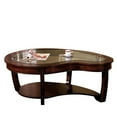 thumbnail image 1 of Bowery Hill Solid Wood Dark Cherry Coffee Table Rectangular Tempered Glass Inserts Unassembled, 1 of 5