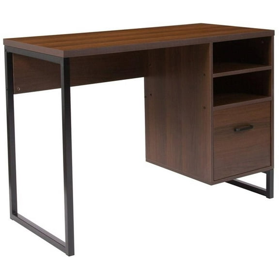 Bowery Hill Computer Desk in Rustic Wood Grain