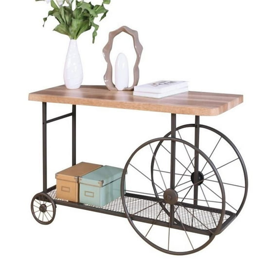 Bowery Hill Console Table in Oak and Antique Gray