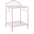 thumbnail image 1 of Bowery Hill Contemporary 1 Shelf Nightstand with Glass Top in Powder Pink, 1 of 7