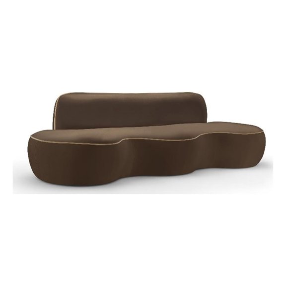 Bowery Hill Contemporary 101" Brown Durable Velvet Upholstered Sofa
