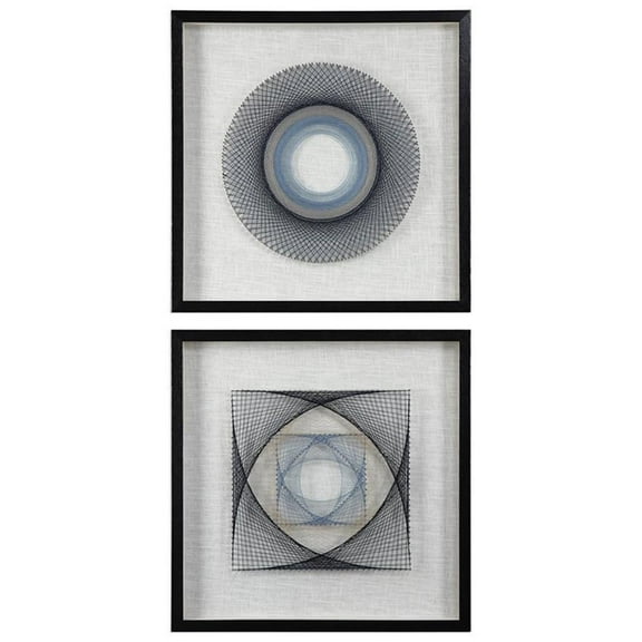 Bowery Hill Contemporary 2 Piece Geometric String Wall Art Set