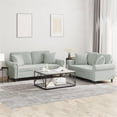 thumbnail image 1 of Bowery Hill Contemporary 2-Seater Metal Sofa Set in Light Grey Velvet, 1 of 4