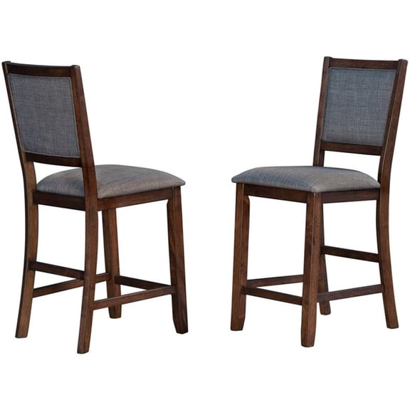 Bowery Hill Contemporary 25" Counter Stool in Falcon Brown (Set of 2)