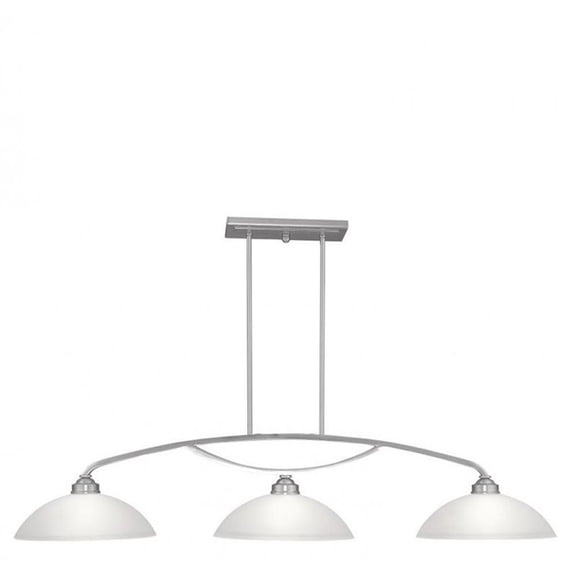 Bowery Hill Contemporary 3-Light Billiard/Island in Brushed Nickel