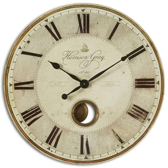 Bowery Hill Contemporary 30" Round Wall Clock in Black and Ivory