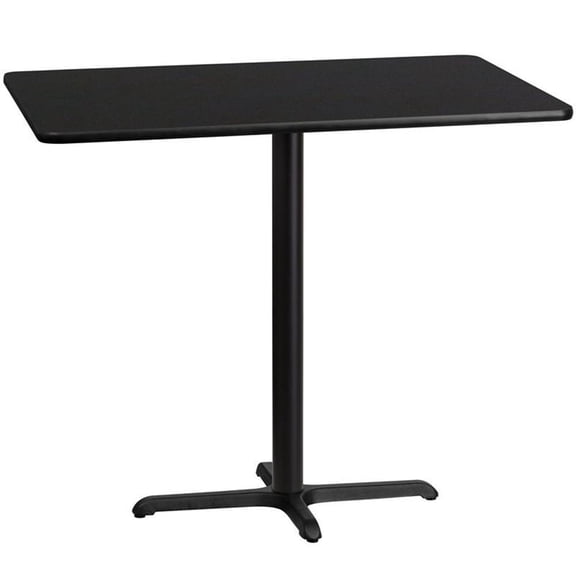 Bowery Hill Contemporary 30X48 Laminate Table-X-Base In Black