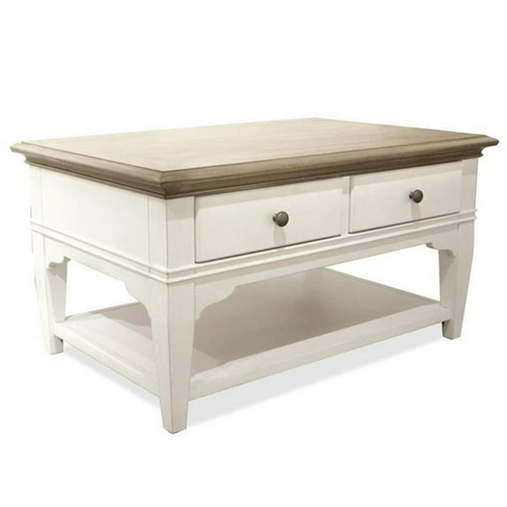 Bowery Hill Contemporary 36" x 24" Storage Coffee Table in Natural