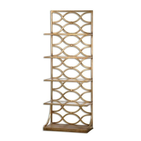 Bowery Hill Contemporary 5 Shelf Etagere in Gold