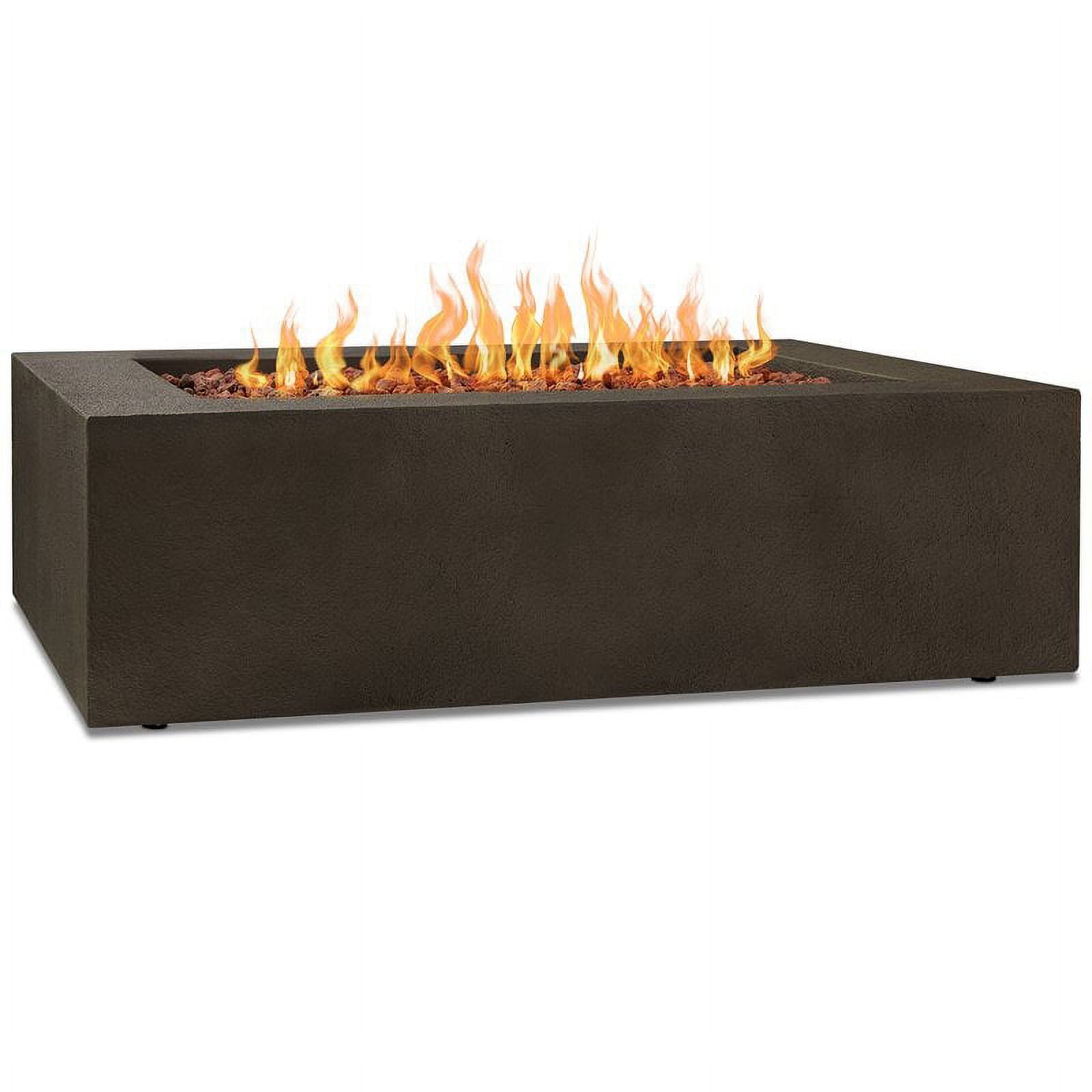 Bowery Hill Contemporary 50.5" x 32.5" Natural Gas Fire Table in Kodiak Brown