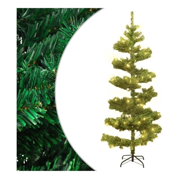 Bowery Hill Contemporary 59.1" Tall Swirl PVC Christmas Tree in Green