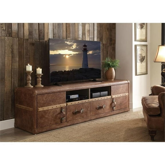 Bowery Hill Contemporary 60" Rectangular TV Stand in Retro Brown