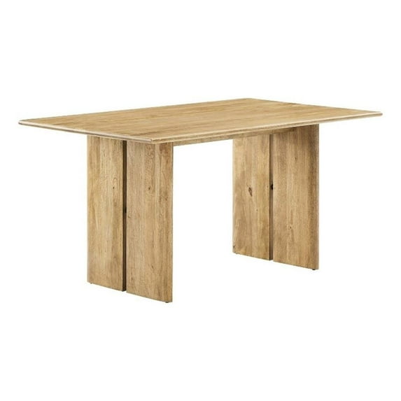 Bowery Hill Contemporary 60" Rectangular Wood Dining Table in Oak