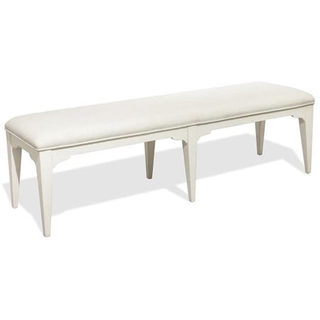 Bowery Hill Hardwood Solid Paperwhite Upholstered Dining Bench Rectangular 64" Unassembled