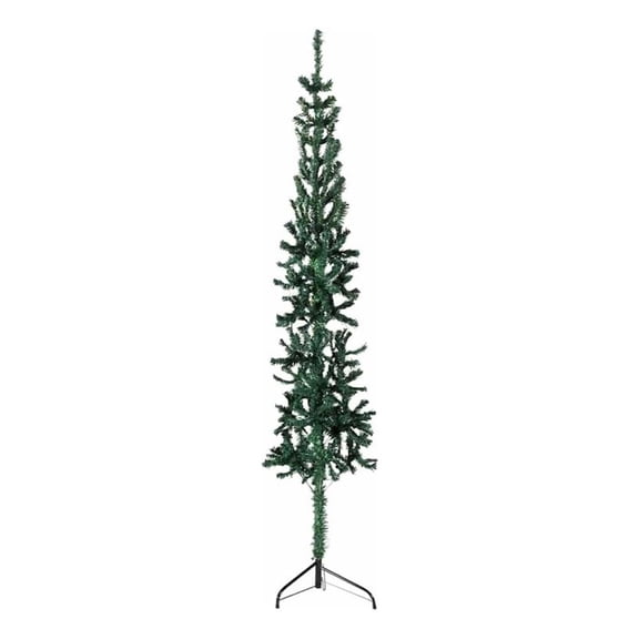 Bowery Hill Contemporary Artificial Half Christmas Tree Green PVC 70.9"