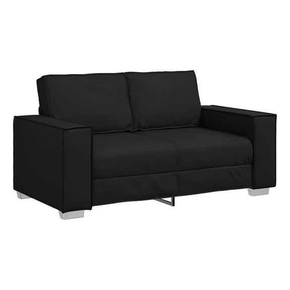 Bowery Hill Contemporary Artificial Leather Single Sofa Chair in Black